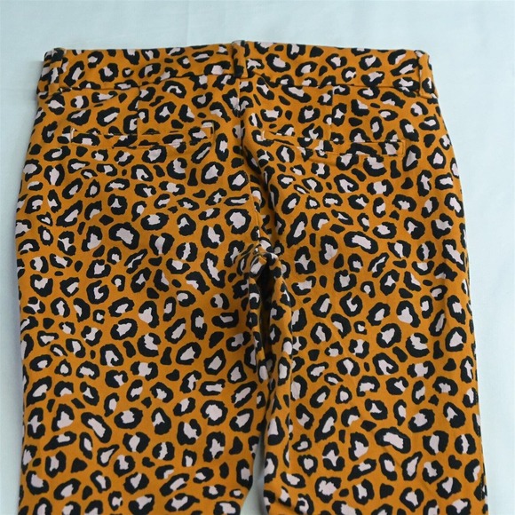 Old Navy 0 Orange Animal Pixie Ankle Mid Rise Skinny Stretch Dress Pants - Picture 6 of 7
